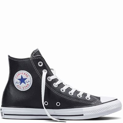 Férfi Converse Chuck Taylor All Star Leather Magasszárú Cipő CO7630915 Fekete